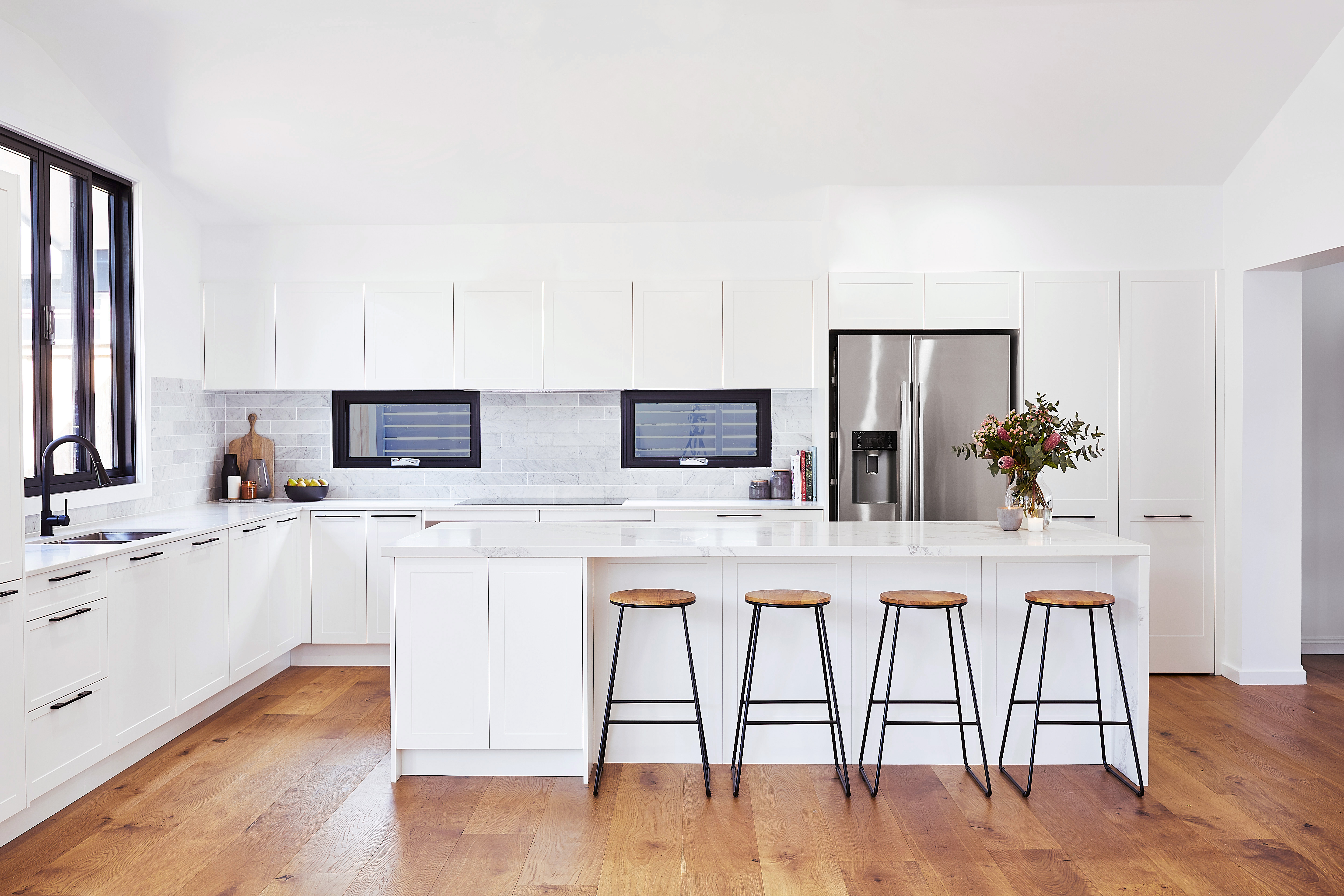 shaker style white kitchen