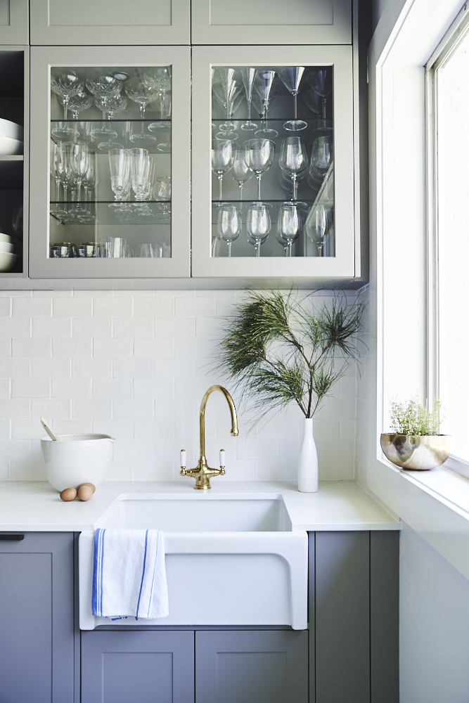 Shaker style kitchen with large country sink