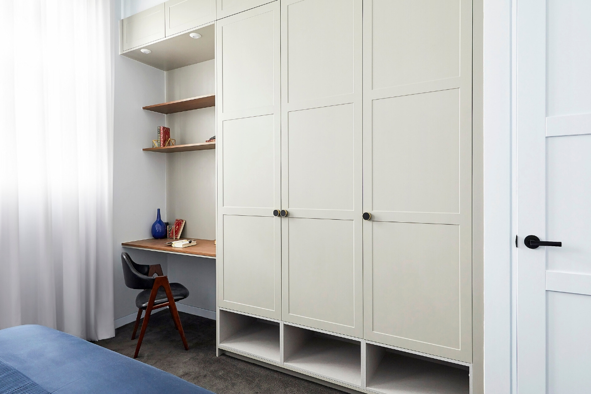 wardrobe with desk built in