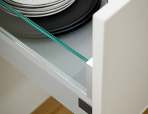 Glass-sided drawers For more visibility into your drawer space and a clean, modern look.