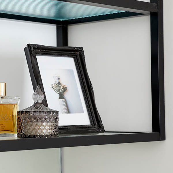 2020 Alumin Black Frame Glass Shelves