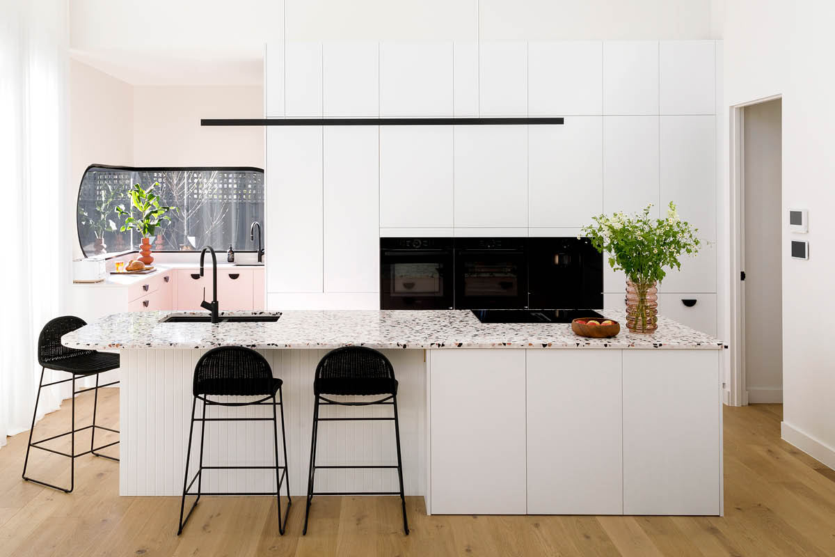 The Block 2021 Tanya and Vito modern mid-century inspired Kitchen