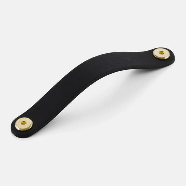Handles: Black Leather Strap With Brass Buttons