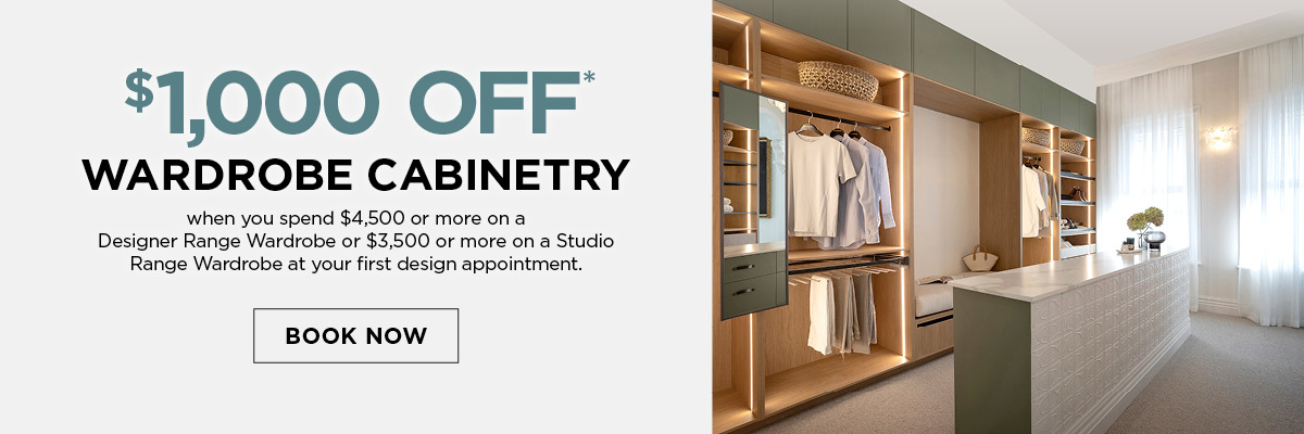 $1,000 Off Wardrobe Cabinetry