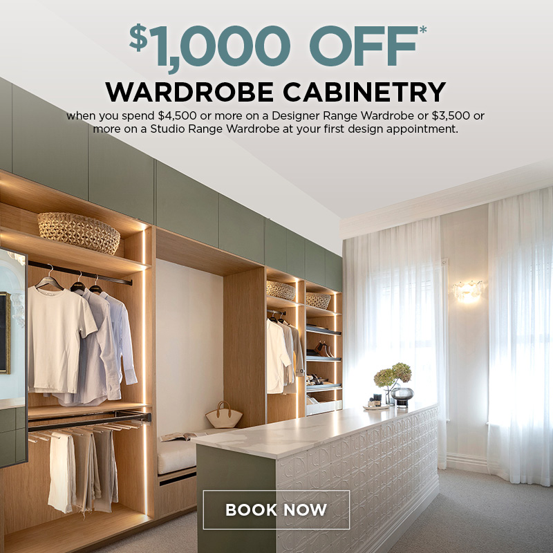 $1,000 Off Wardrobe Cabinetry