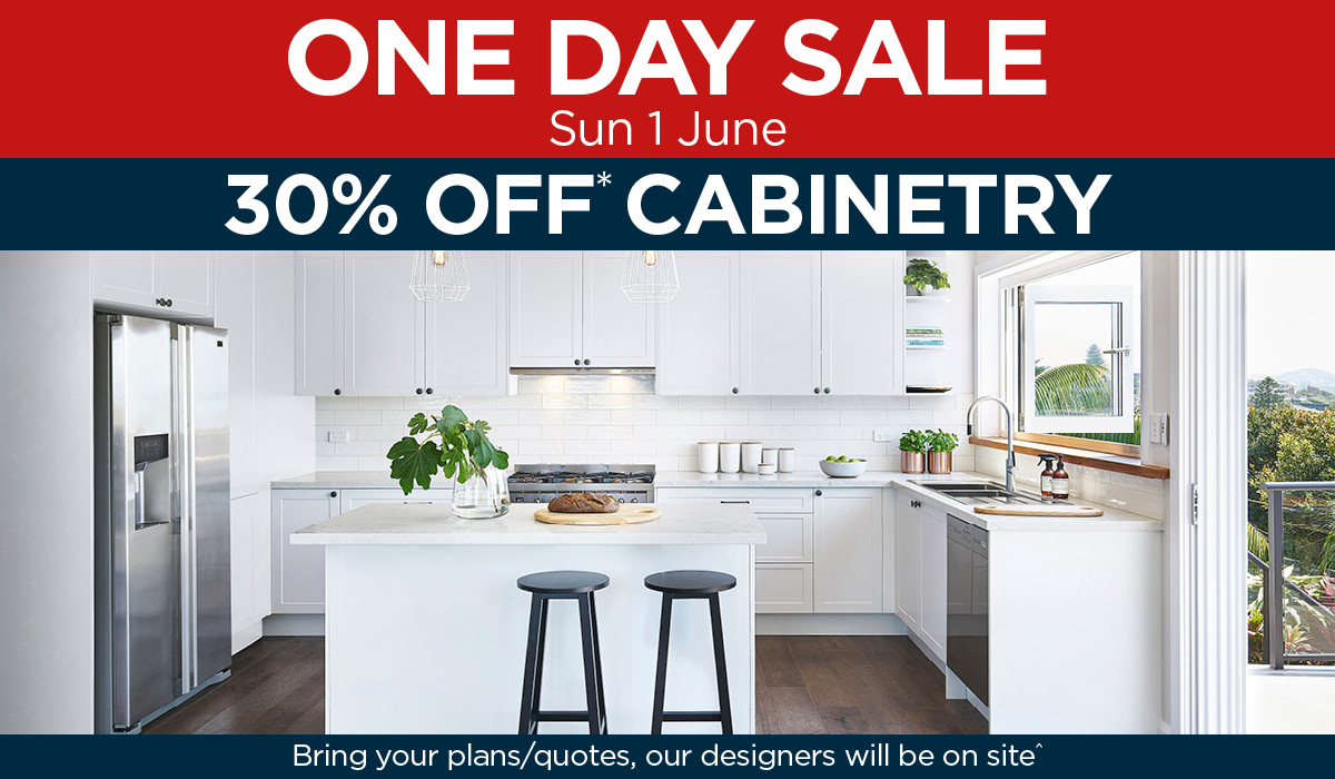 ONE DAY SALE - 30% OFF KITCHEN CABINETRY