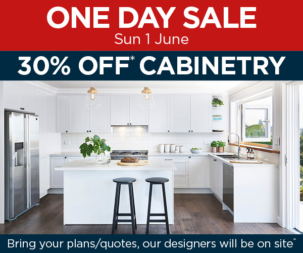 ONE DAY SALE - 30% OFF KITCHEN CABINETRY