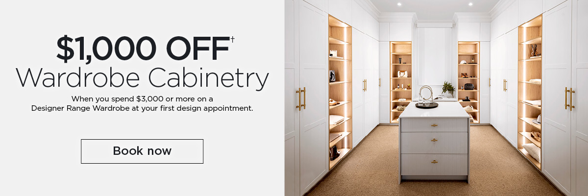 $1,000 Off Wardrobe Cabinetry