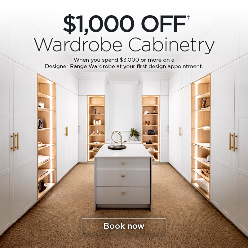 $1,000 Off Wardrobe Cabinetry