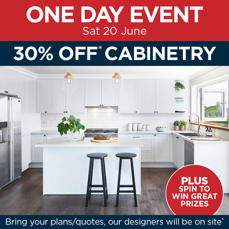 ONE DAY EVENT - 30% OFF KITCHEN CABINETRY