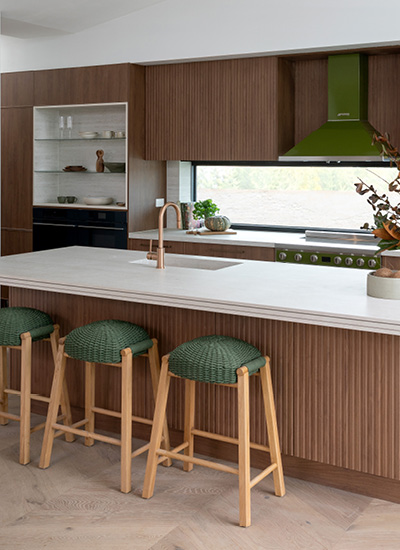 block24-h5 Kinsman kitchen with a timber island and white stone benchtop