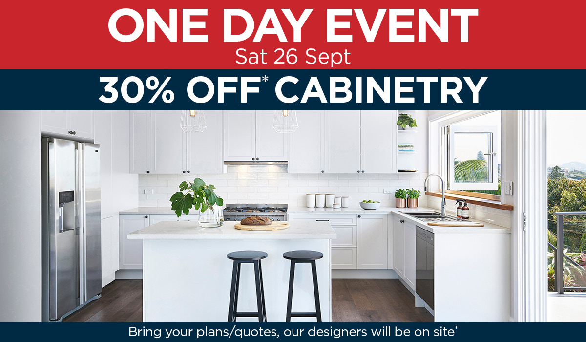 1de-web-sep26-kk-dt ONE DAY EVENT - 30% OFF KITCHEN CABINETRY