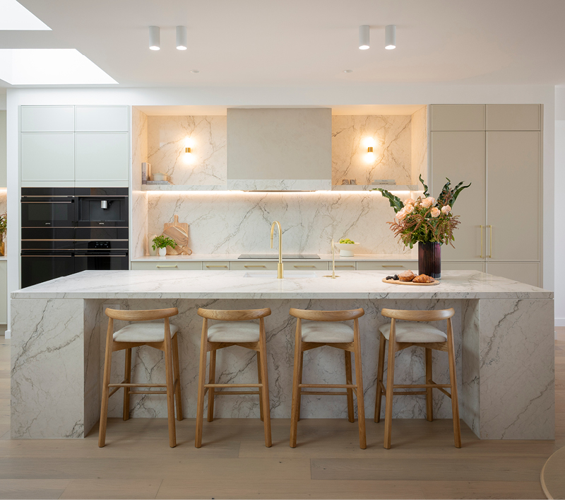 Contemporary Kinsman kitchen with Australian made cabinetry and functional storage.